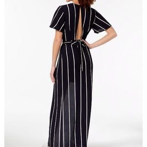 Crystal doll/ Juniors’ striped overlay romper